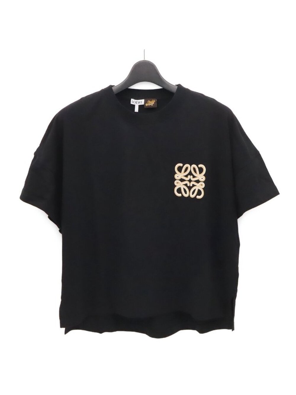 Loewe Boxy Fit T-Shirt Paula's Ibiza Top Short Sleeve Cotton Black #xs